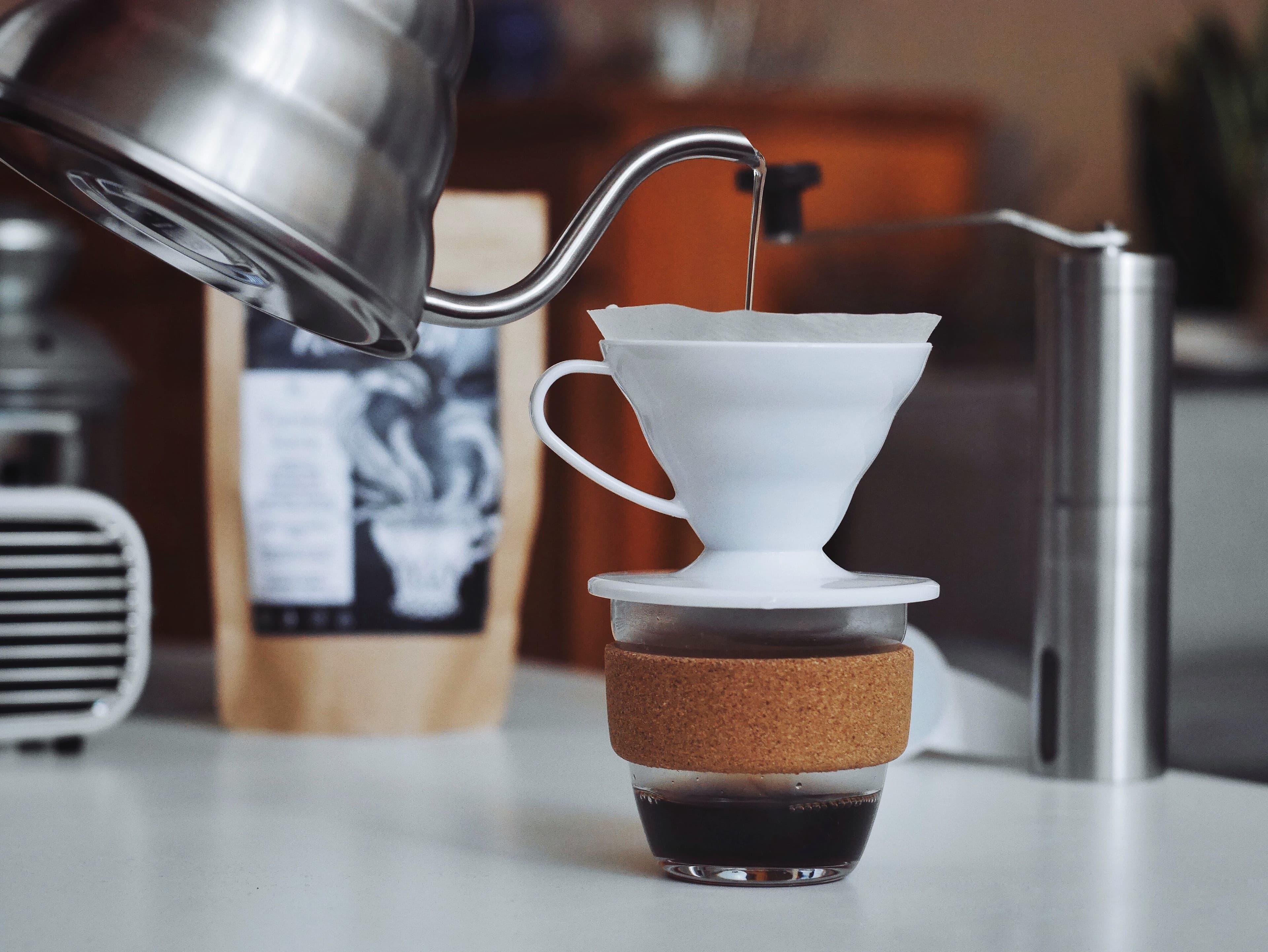 The process of brewing coffee