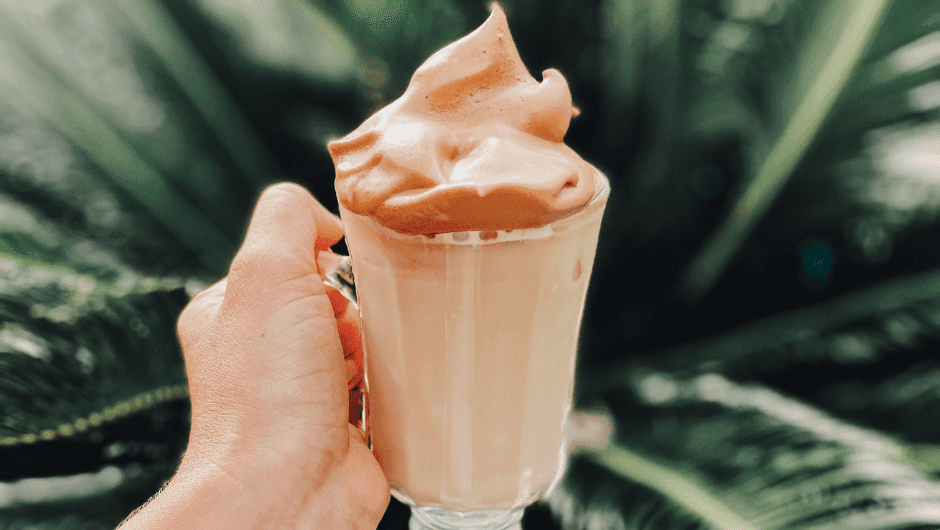 Filter coffee with salted whipped cream