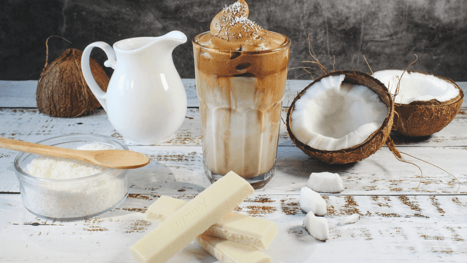 DALGONA COFFEE WITH GROUND COFFEE BEANS