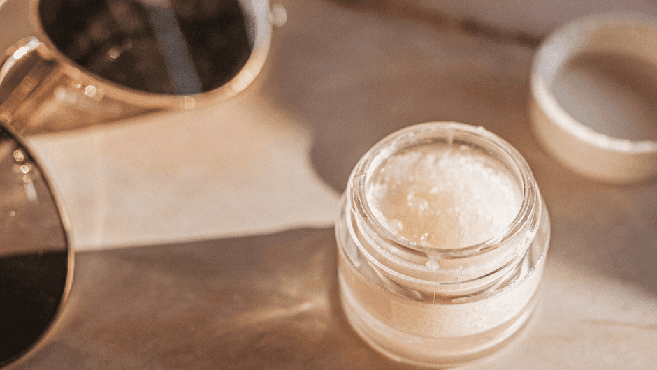 Do-it-yourself coffee lip balm