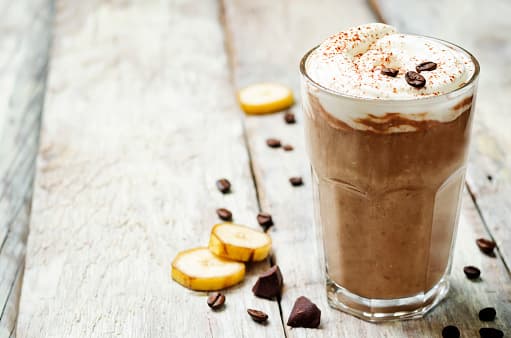 Coffee smoothie with forest fruits