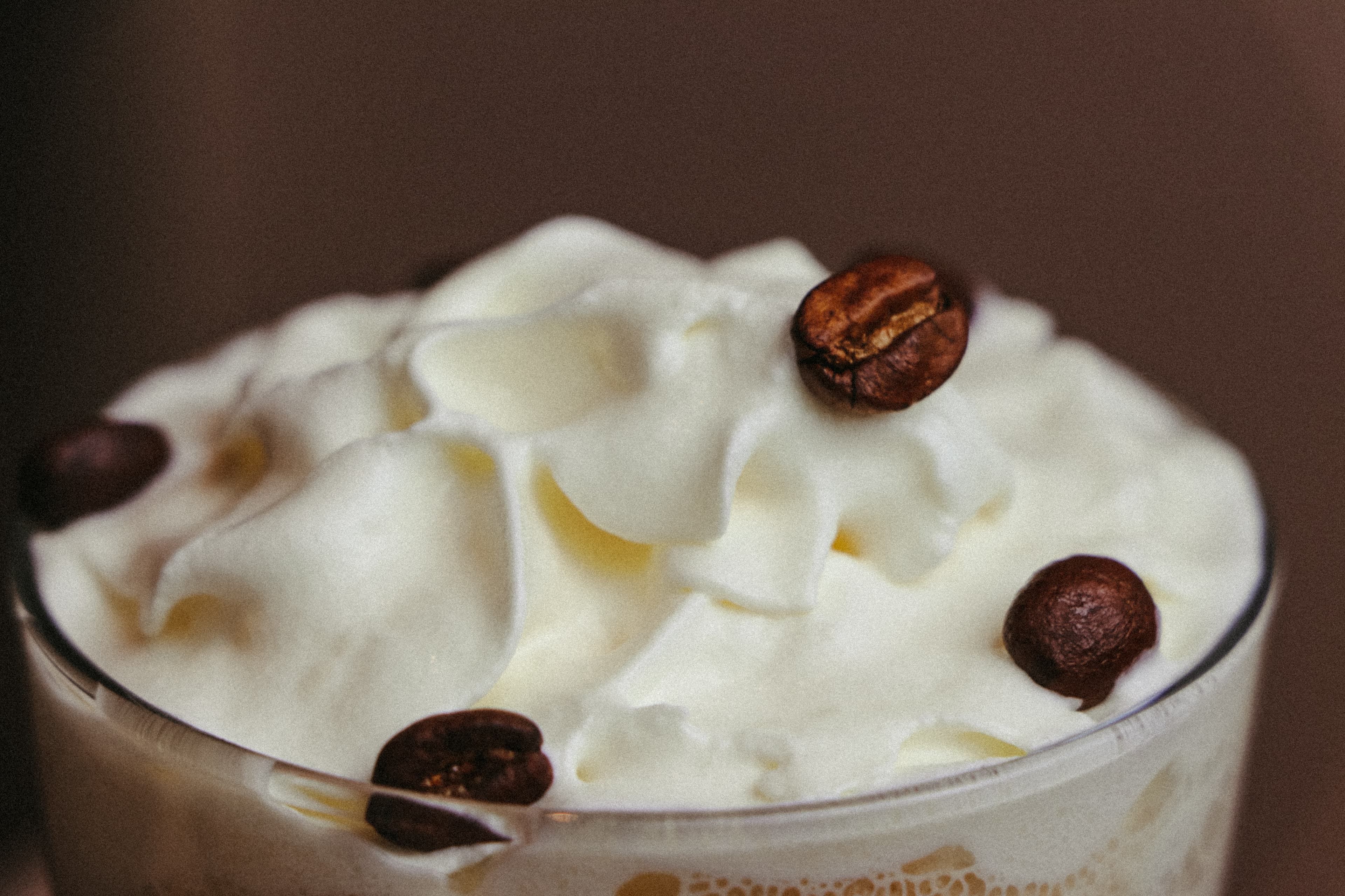 Coffee granita with whipped cream