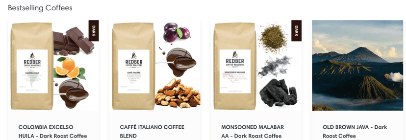 Redber Coffee flavours