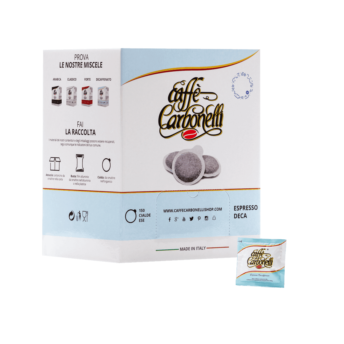 Caffe Carbonelli ESE Pods Decaffeinated Blend