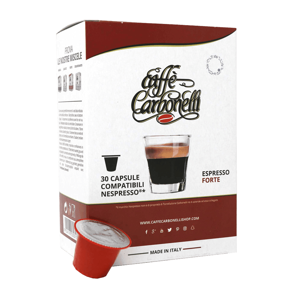 Caffe Carbonelli Nespresso Compatible Capsules Strong Blend