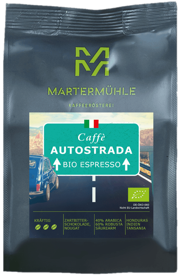 Organic espresso coffee Autostrada