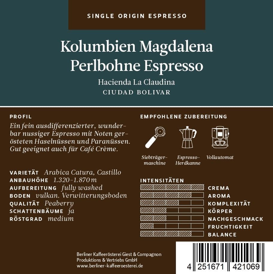 Colombia Magdalena Pearl Bean Espresso