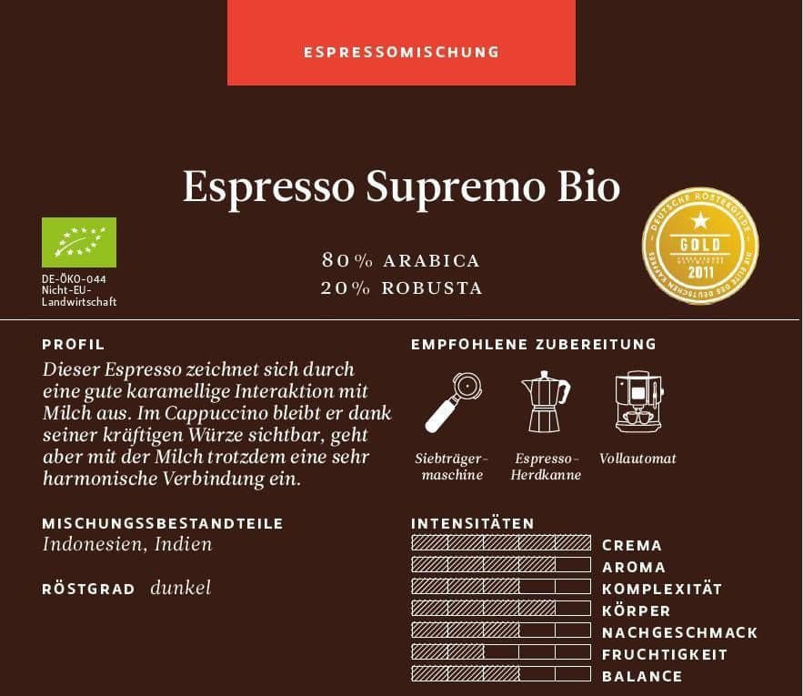 Espresso Supremo Bio