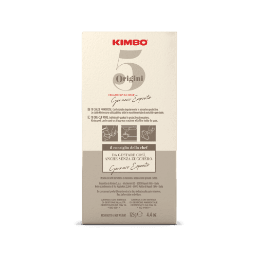 Kimbo 5 Origini 100% Arabica - ESE compostable coffee pods 3