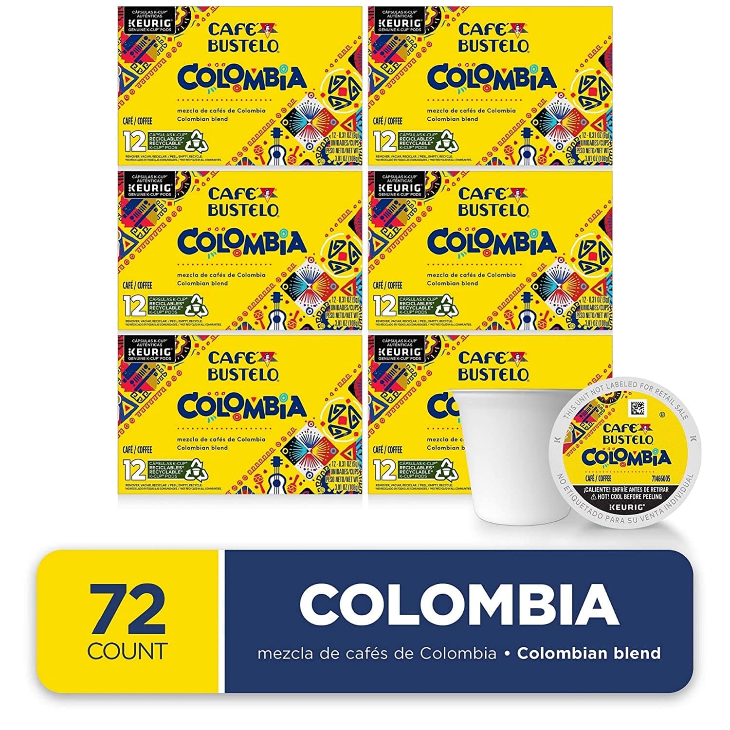 Café Bustelo 100% Colombian Medium Roast Coffee, 72 Keurig K-Cup Pods 2