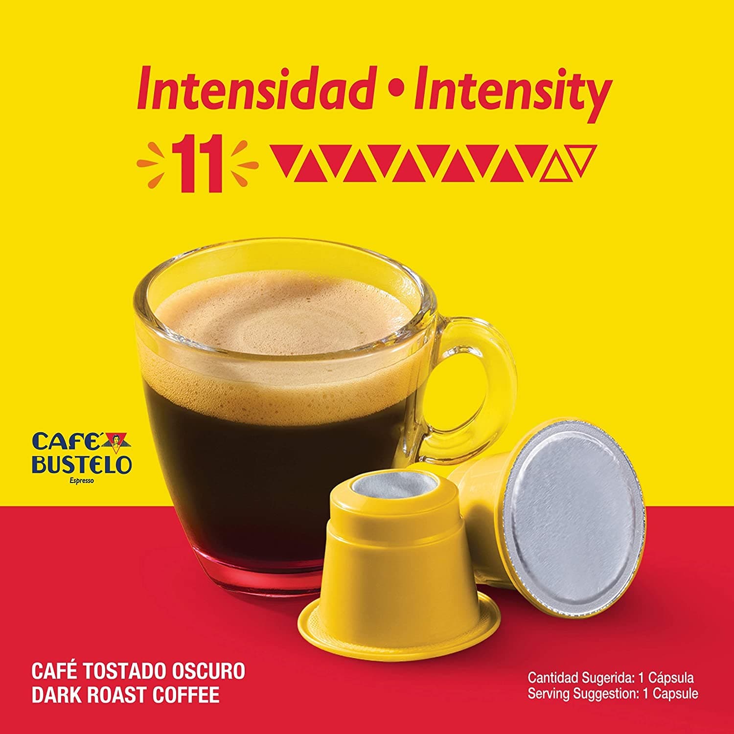 Café Bustelo Espresso Dark Roast Coffee, 40 Count Capsules for Espresso Machines, 11 Intensity Compatible with Nespresso Original Brewers 3