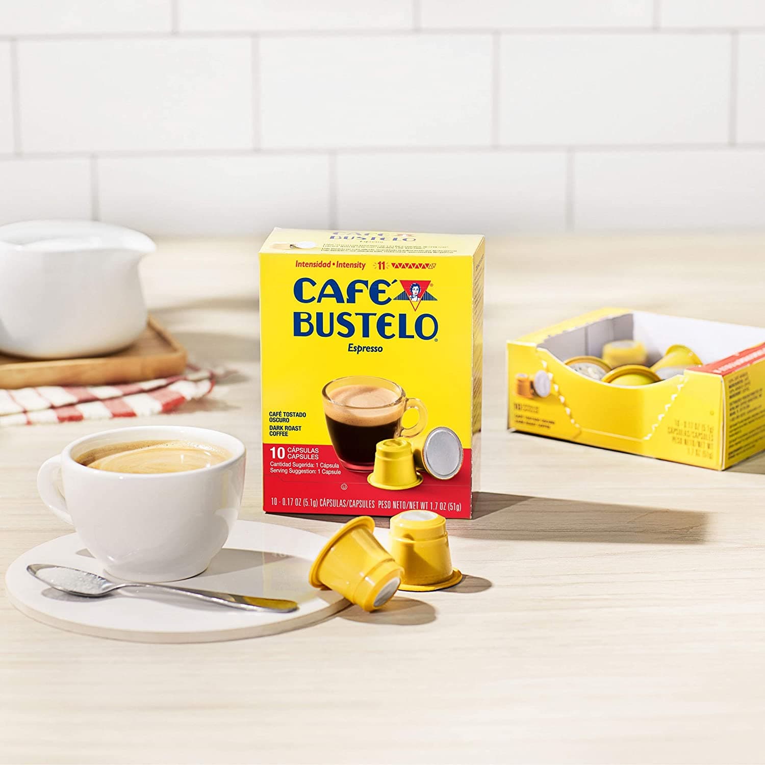 Café Bustelo Espresso Dark Roast Coffee, 40 Count Capsules for Espresso Machines, 11 Intensity Compatible with Nespresso Original Brewers 4