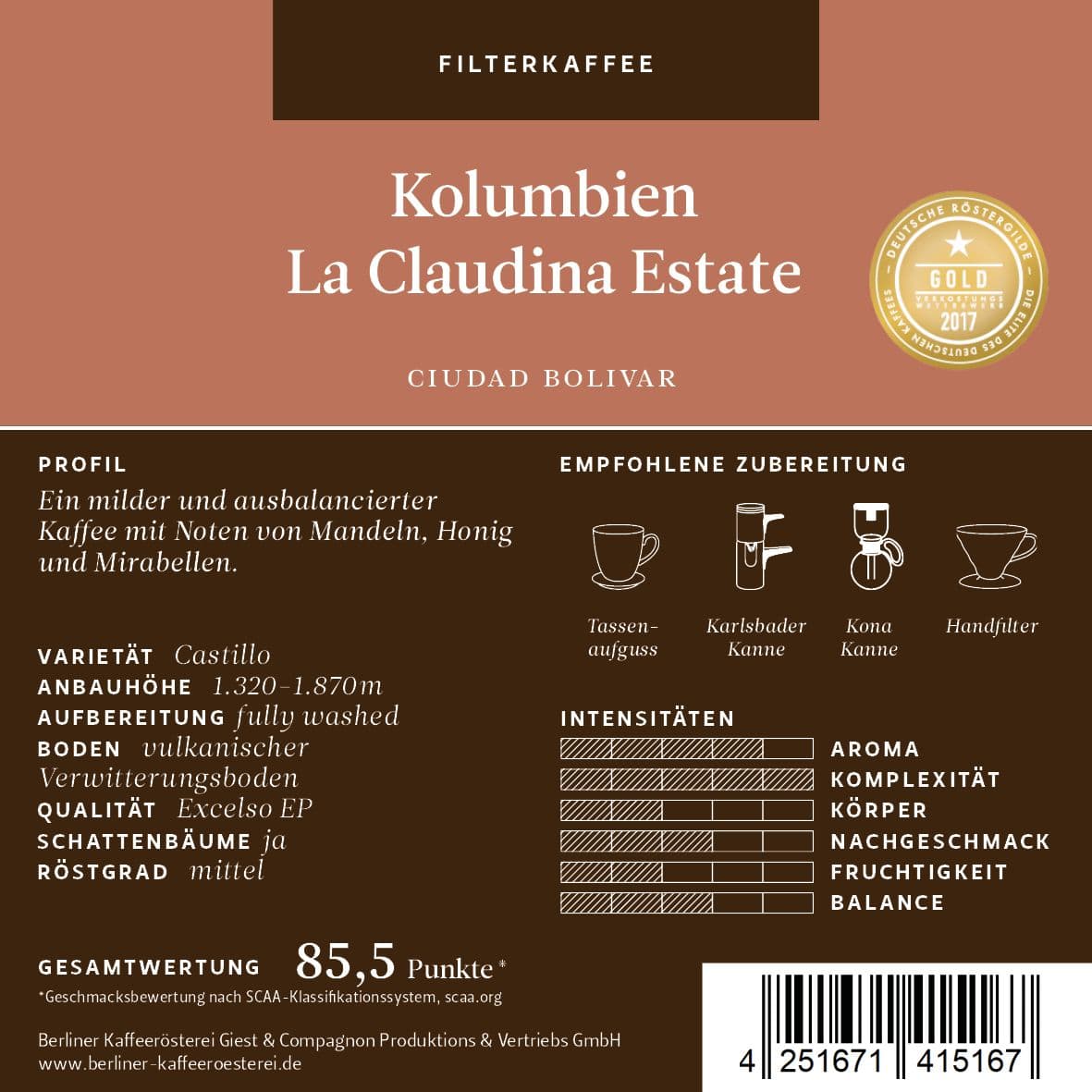 Colombia La Claudina Estate
