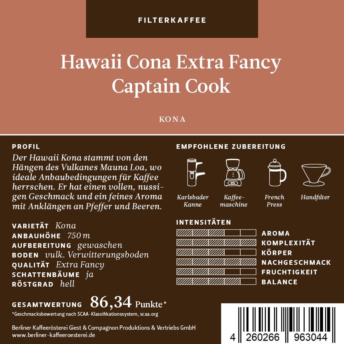 Hawaii Cona Extra Fancy Captain Cook