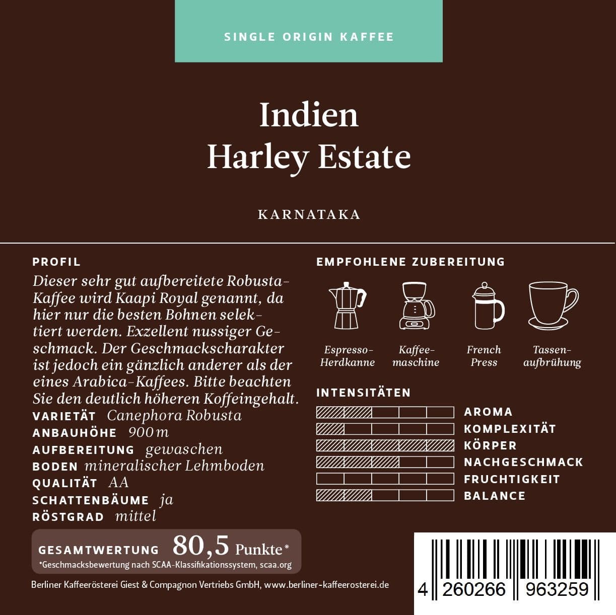 India Robusta Harley Estate