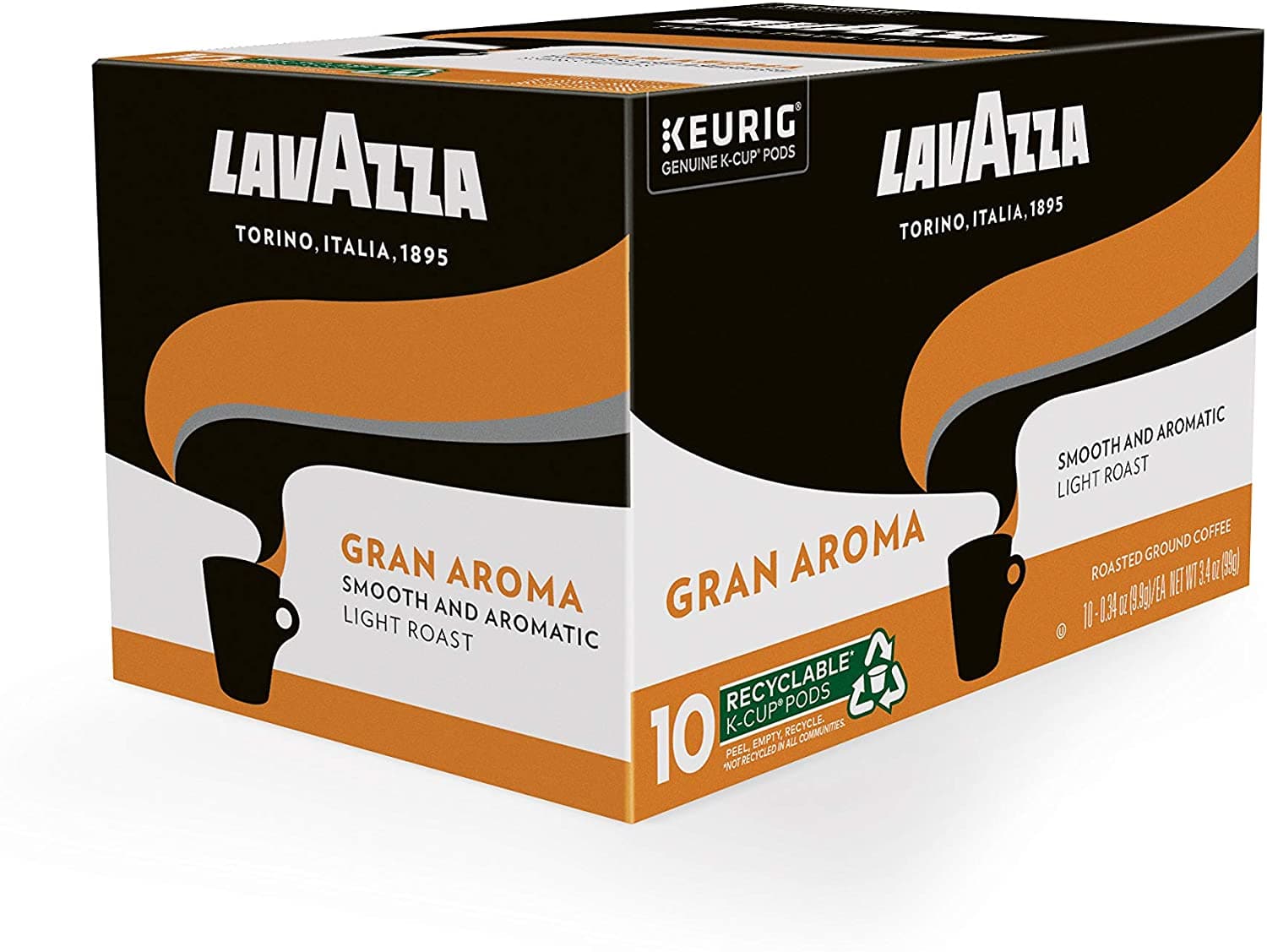 Lavazza Gran Aroma Single-Serve Coffee K-Cup® Pods for Keurig Brewer, Light Roast, 10-Count Boxes (Pack of 6) 2