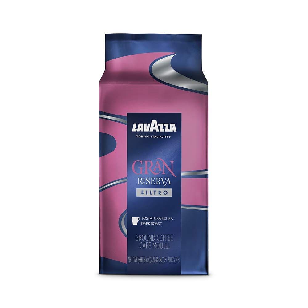 Lavazza Gran Riserva Filtro Ground Coffee Dark Roast 8oz Brick (Pack of 20)