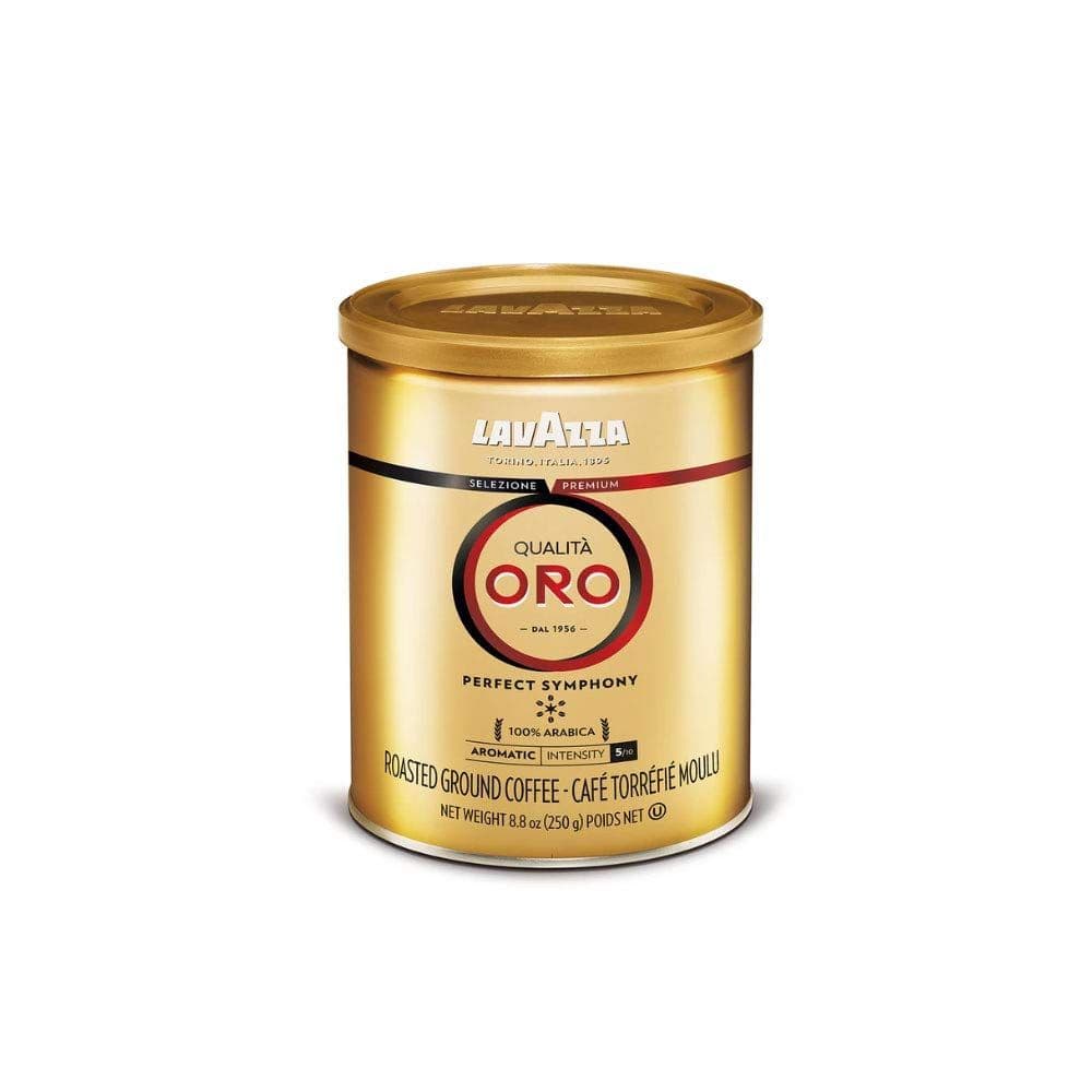 Lavazza Qualita Oro Ground Coffee Blend, Medium Roast, 8.8-Oz Cans (Pack of 6) Authentic Italian, Non GMO, Blended And Roated in Italy, Full bodied medium roast with sweet, aromatic flavor
