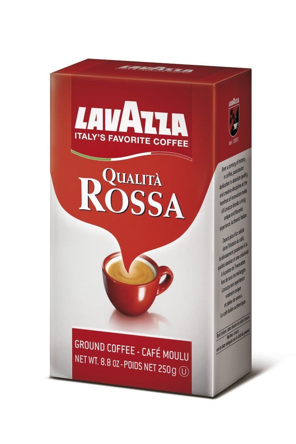 Lavazza Qualita Rossa - Caffe Ground Espresso, 8.8-Ounce Bag (Pack of 12)