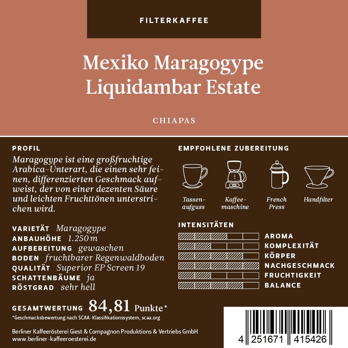 Mexiko Maragogype Liquidambar Estate