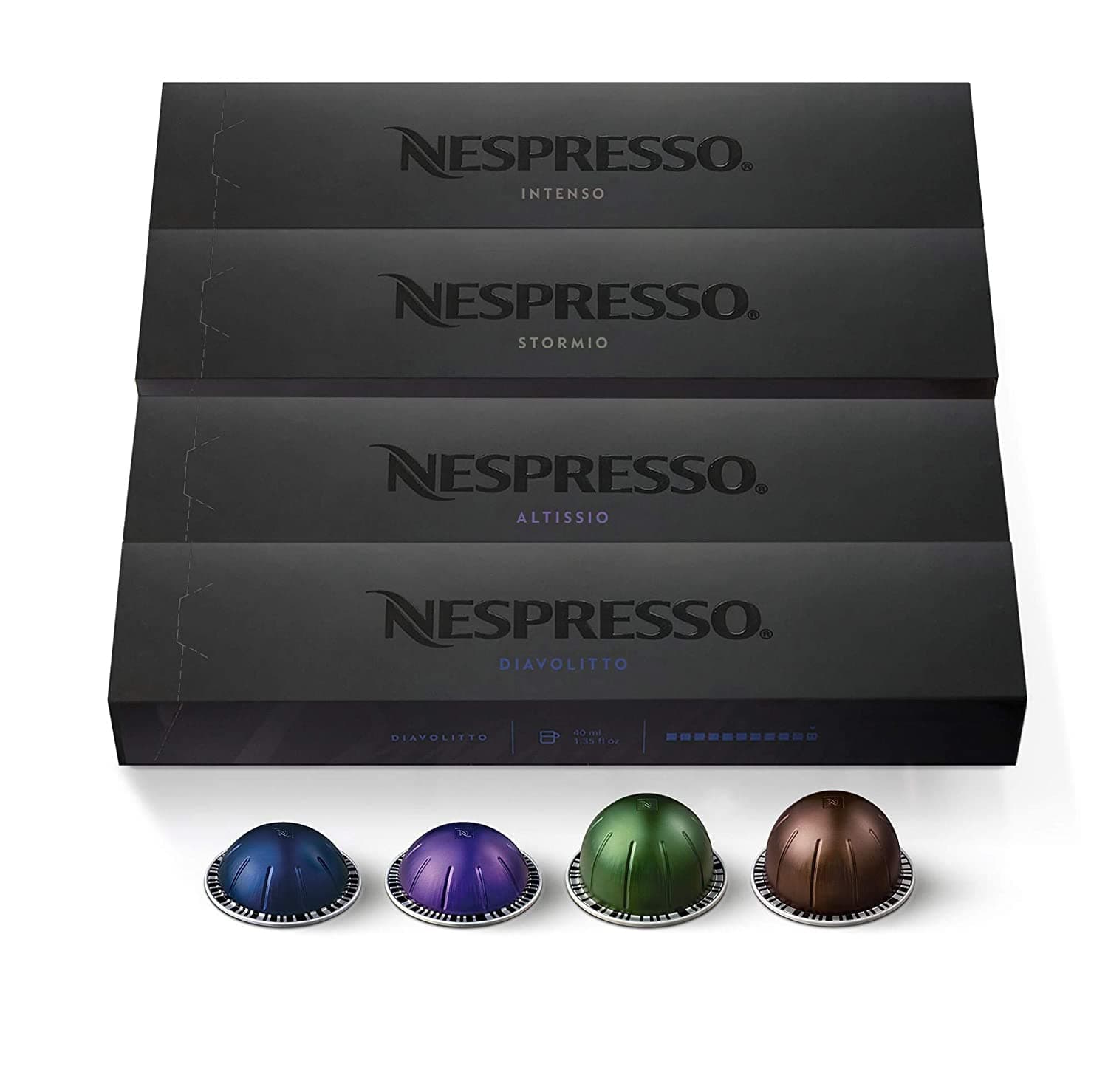 Nespresso Capsules VertuoLine, Dark Assortment Variety Pack, Dark Roast Coffee & Espresso