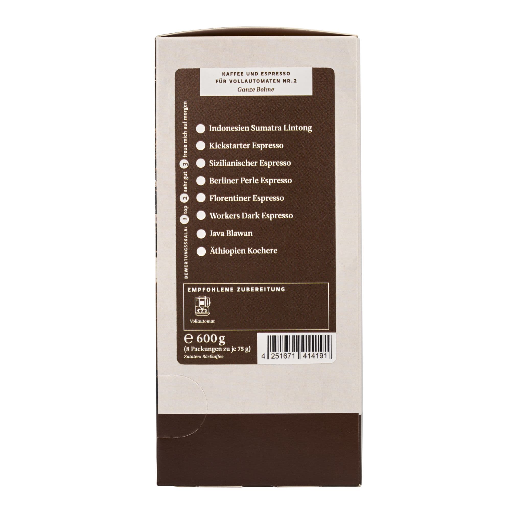 Sample Set Coffee And Espresso For Fully Automatic Machines 2 (8x75g / whole beans) 3