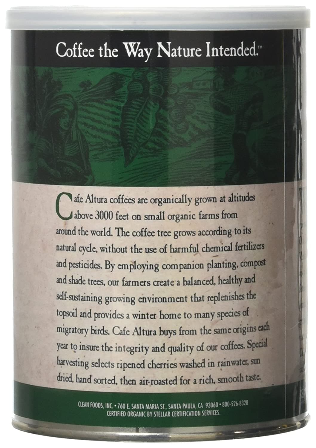 Cafe Altura Organic Coffee, Dark Roast, Ground Coffee 12 Ounce Can (Pack Of 2) 2