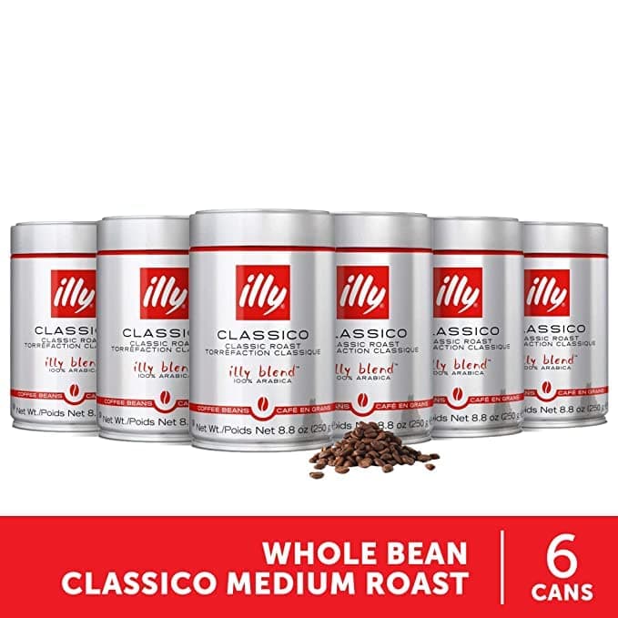 illy Classico Whole Bean Coffee, Medium Roast, Classic Roast with Notes Of Chocolate & Caramel, 100% Arabica Coffee, No Preservatives, 8.8 Ounce (Pack of 6) 2