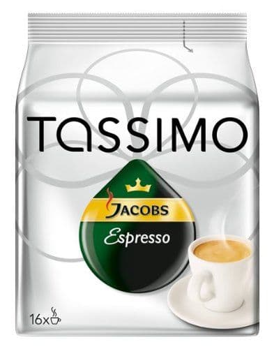 Jacobs Espresso, T-Discs for Tassimo Coffeemakers, 16-Count Package