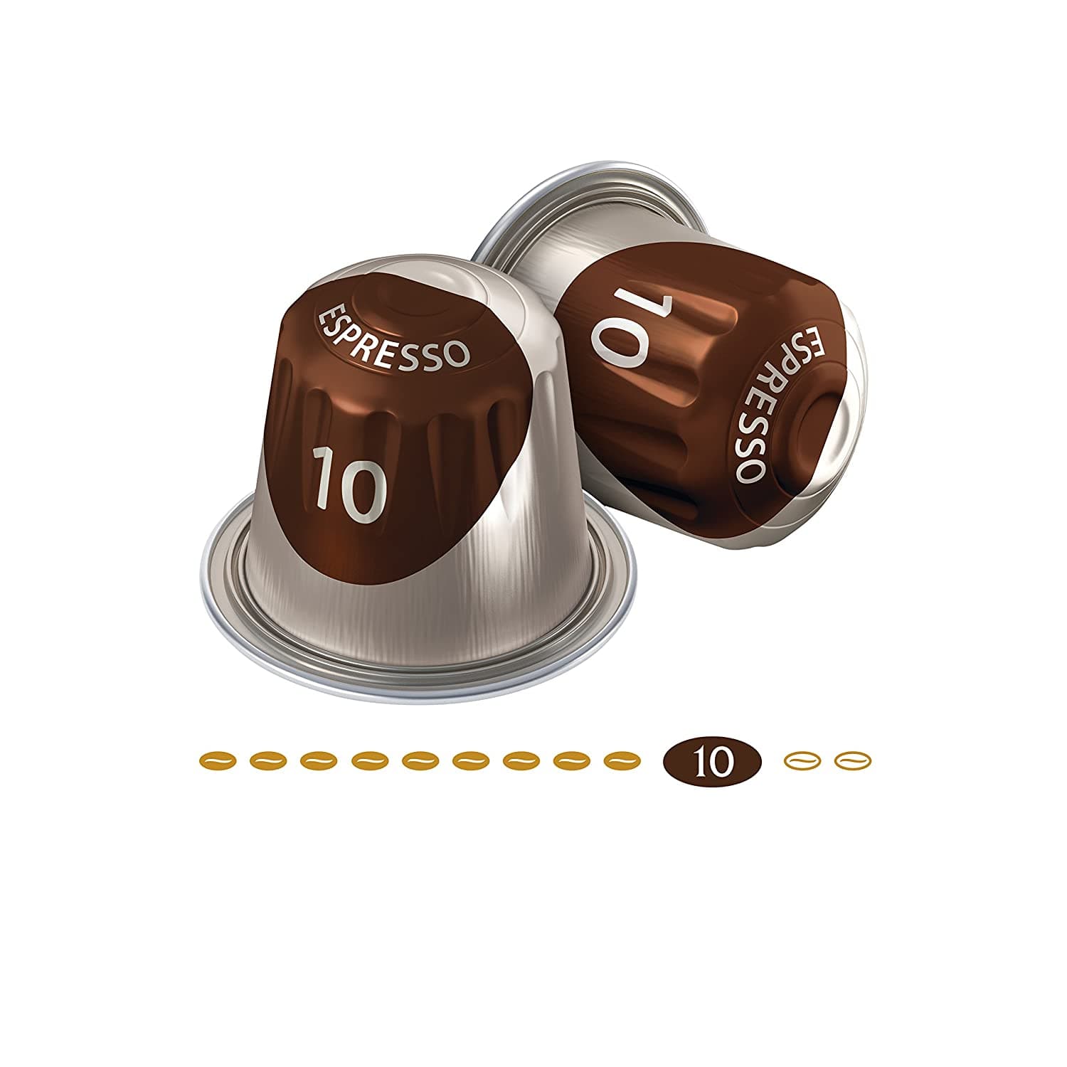 Jacobs Nespresso OriginalLine Compatible ALUMINIUM Capsules Espresso Intensity 10 Intenso 10 Single Servings (Pack of 5) 5