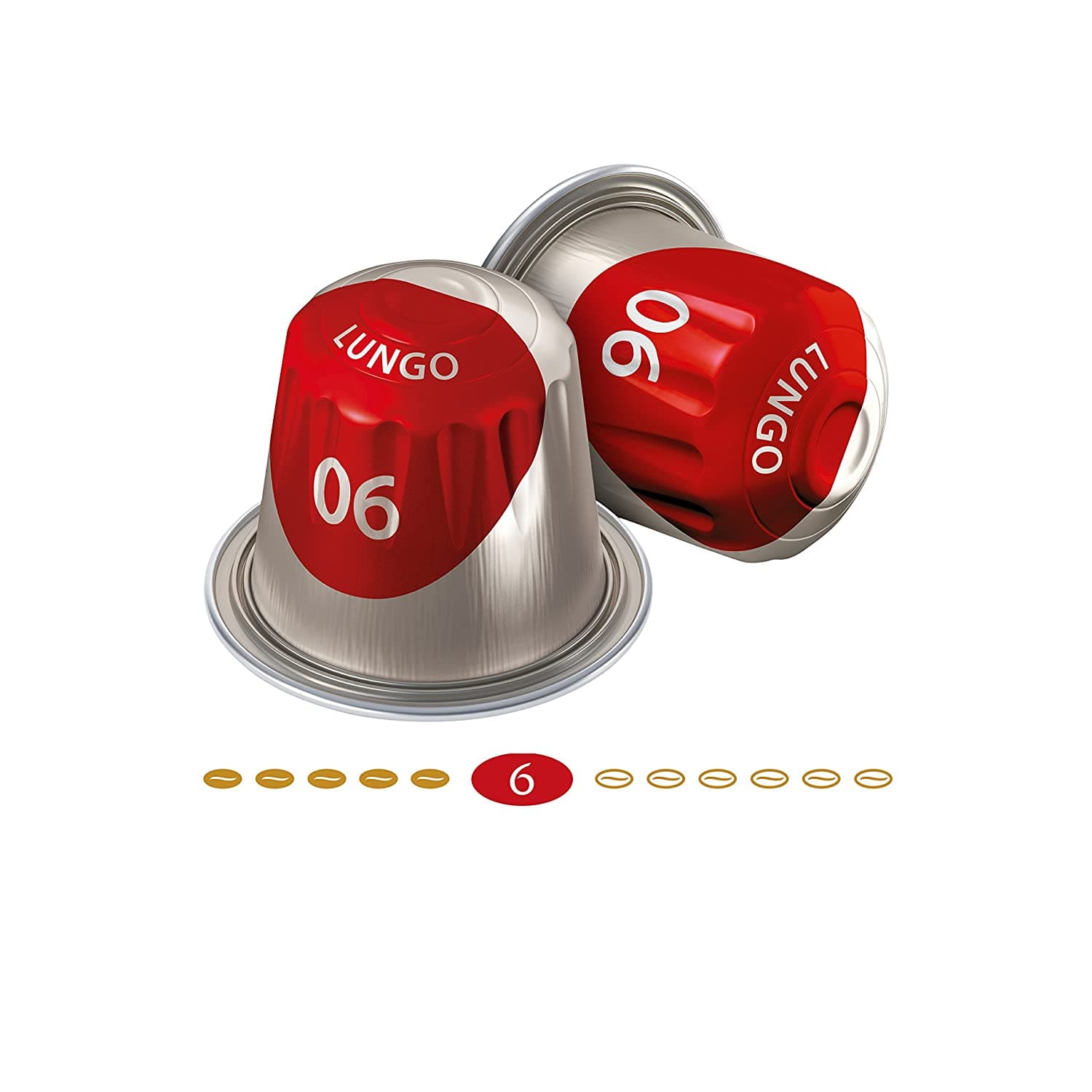 Jacobs Nespresso OriginalLine Compatible ALUMINIUM Capsules Lungo Intensity 6 Classico 10 Single Servings (Pack of 5) 5