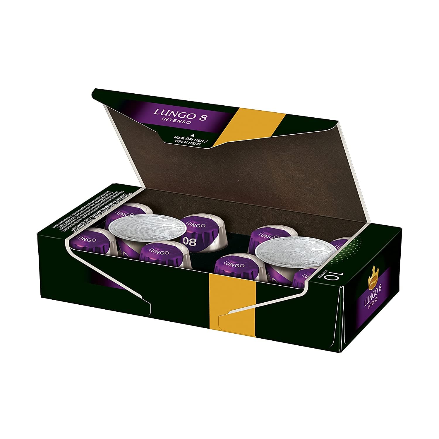 Jacobs Nespresso OriginalLine Compatible ALUMINIUM Capsules Lungo Intensity 8 Intenso 10 Single Servings (Pack of 5) 2