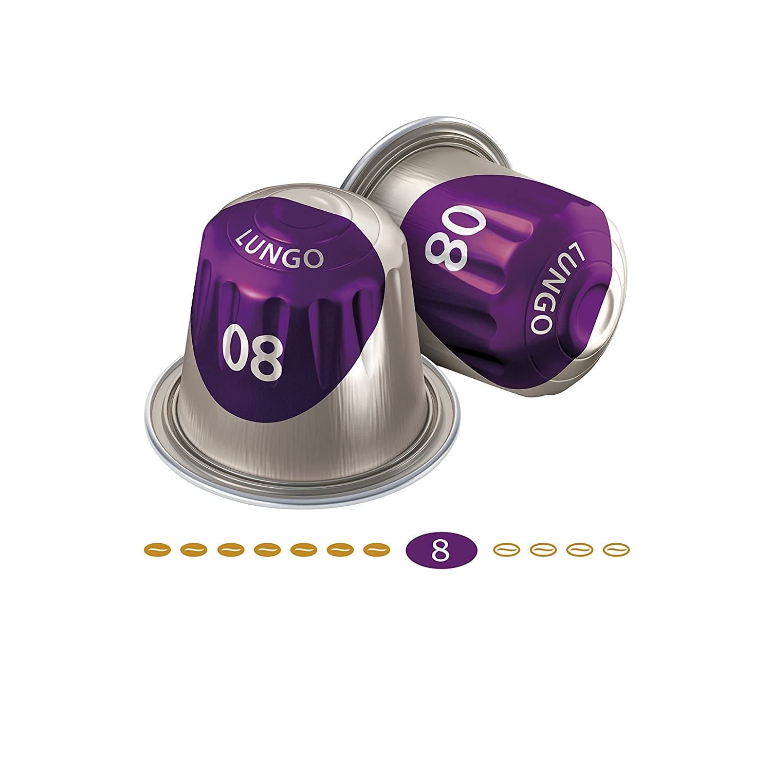 Jacobs Nespresso OriginalLine Compatible ALUMINIUM Capsules Lungo Intensity 8 Intenso 10 Single Servings (Pack of 5) 4