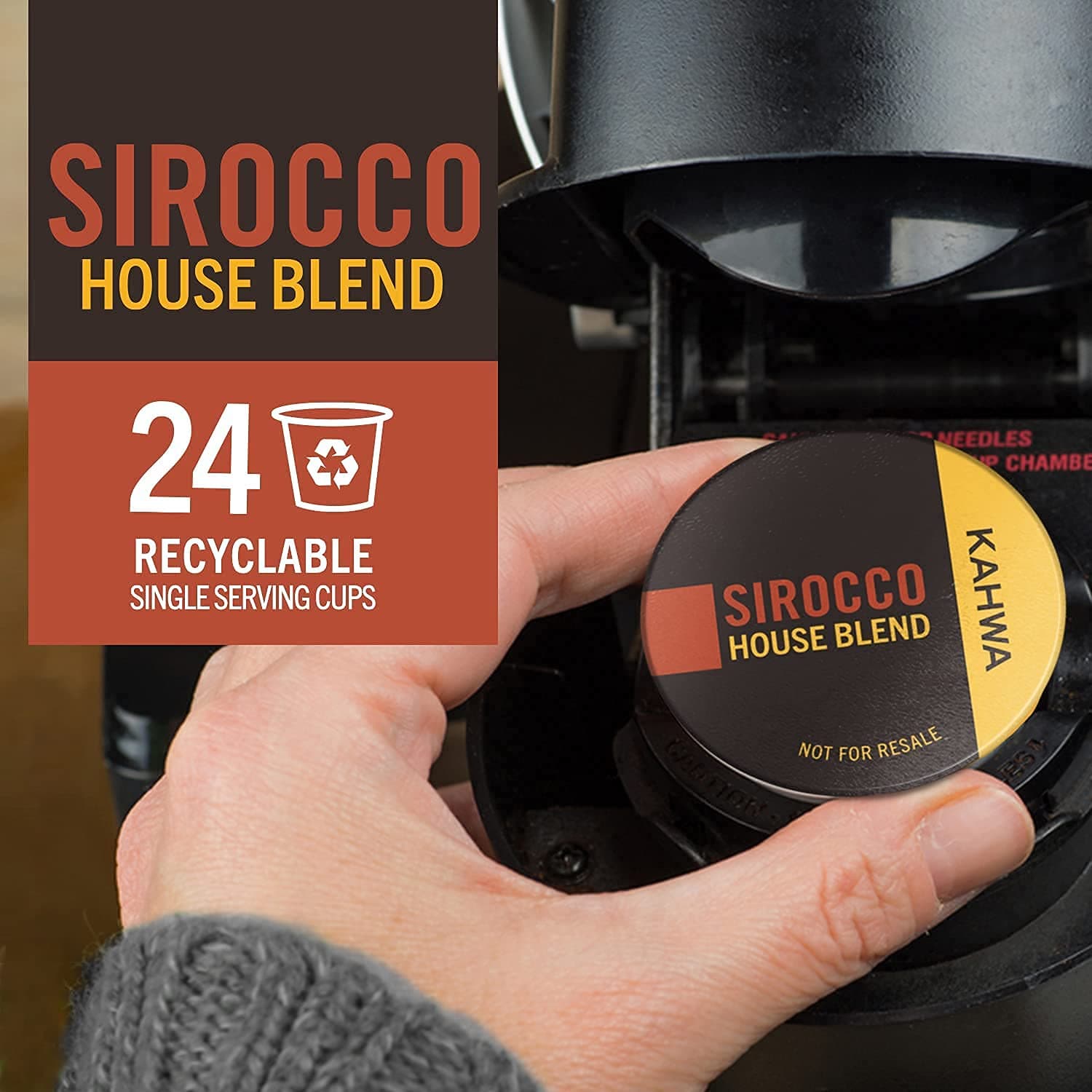 Kahwa Coffee Sirocco Medium Dark Roast House Blend, Single-Serve Coffee Pods for Keurig Brewers, 24 pods 2