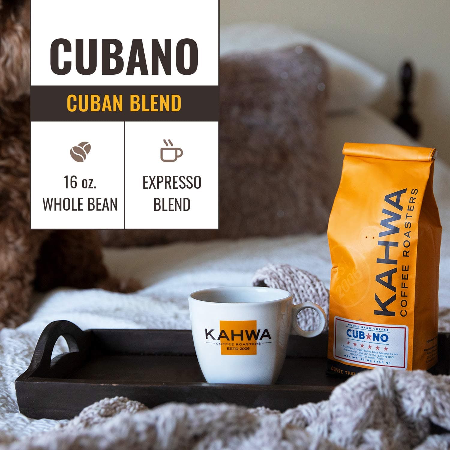 Kahwa Cuban Coffee Beans, Cubano Dark Roast Espresso Blend, Whole Bean Coffee, 1 lb Bag 3