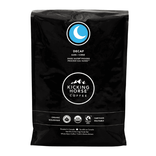 Kicking Horse Coffee, Decaf, Swiss Water Process, Dark Roast, Whole Bean, 2.2 Pound - Certified Organic, Fairtrade, Kosher Coffee, 35.2 Ounce