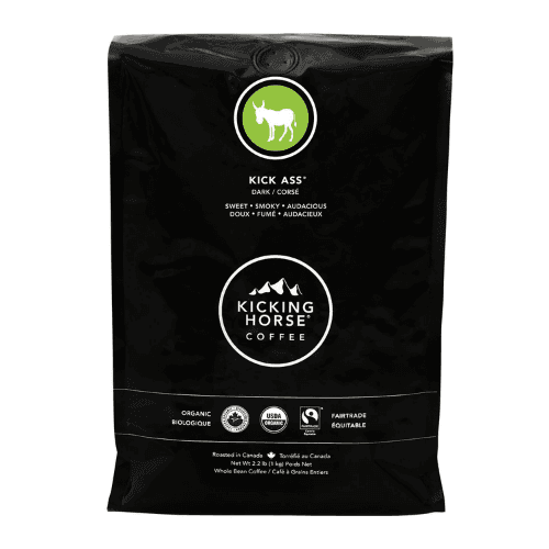 Kicking Horse Coffee, Kick Ass, Dark Roast, Whole Bean, 2.2 lb - Certified Organic, Fairtrade, Kosher Coffee