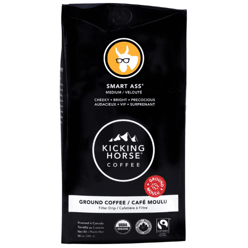 Kicking Horse Coffee, Medium Roast, Ground, 10 oz - Certified Organic, Fairtrade, Kosher Coffee