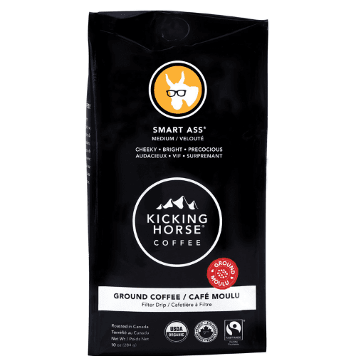 Kicking Horse Coffee, Smart Ass, Medium Roast, Ground, 10 Oz - Certified Organic, Fairtrade, Kosher Coffee