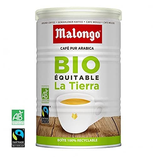 Malongo La Tierra Coffee. Organic, Fairtrade, Medium Roast Arabica Coffee In A Vacuum Sealed Can with 8.8 Oz. Of Ground Coffee