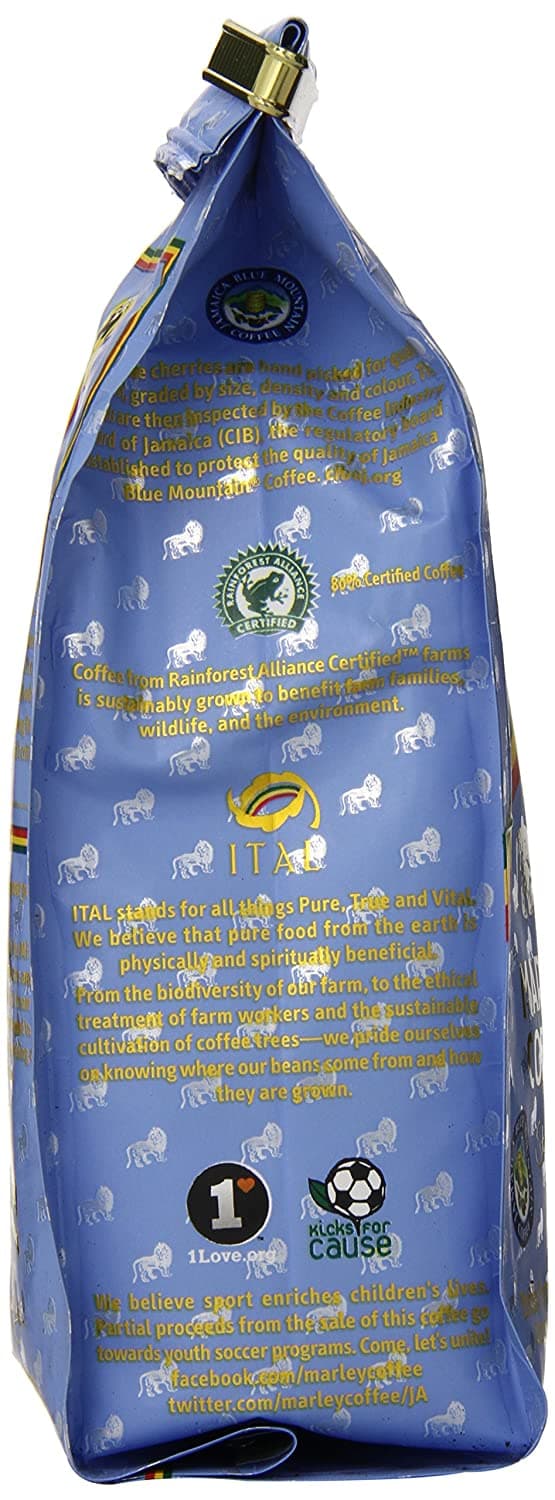 Marley Coffee Smile Jamaica, Jamaica Blue Mountain Blend Ground Coffee, 8 Ounce 2