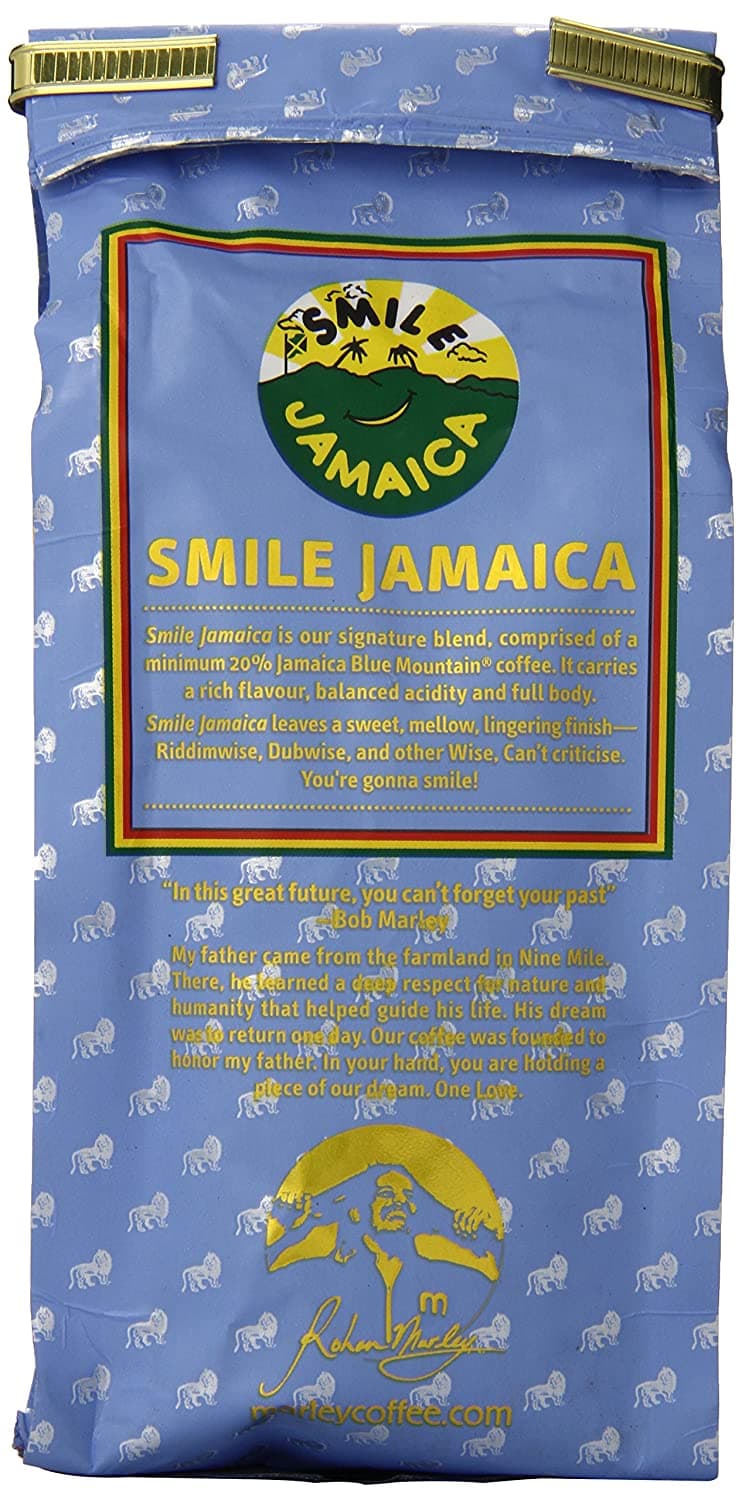 Marley Coffee Smile Jamaica, Jamaica Blue Mountain Blend Ground Coffee, 8 Ounce 3