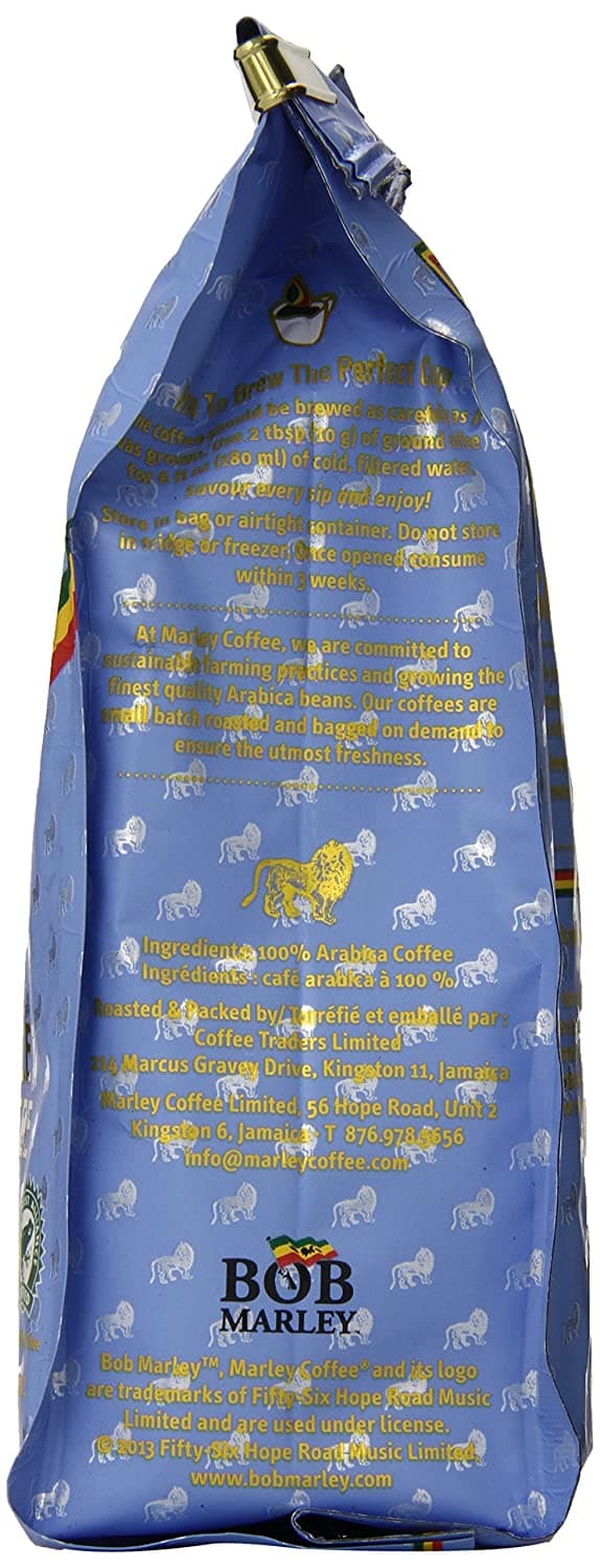 Marley Coffee Smile Jamaica, Jamaica Blue Mountain Blend Ground Coffee, 8 Ounce 4