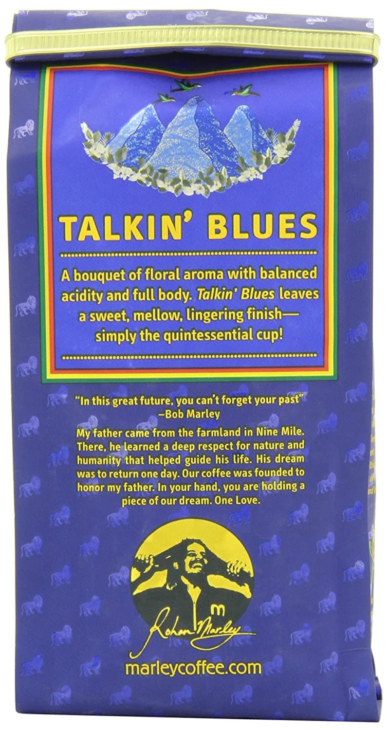 Marley Coffee Talkin' Blues, Jamaica Blue Mountain Naturally Grown Whole Bean Coffee, 8oz. 2