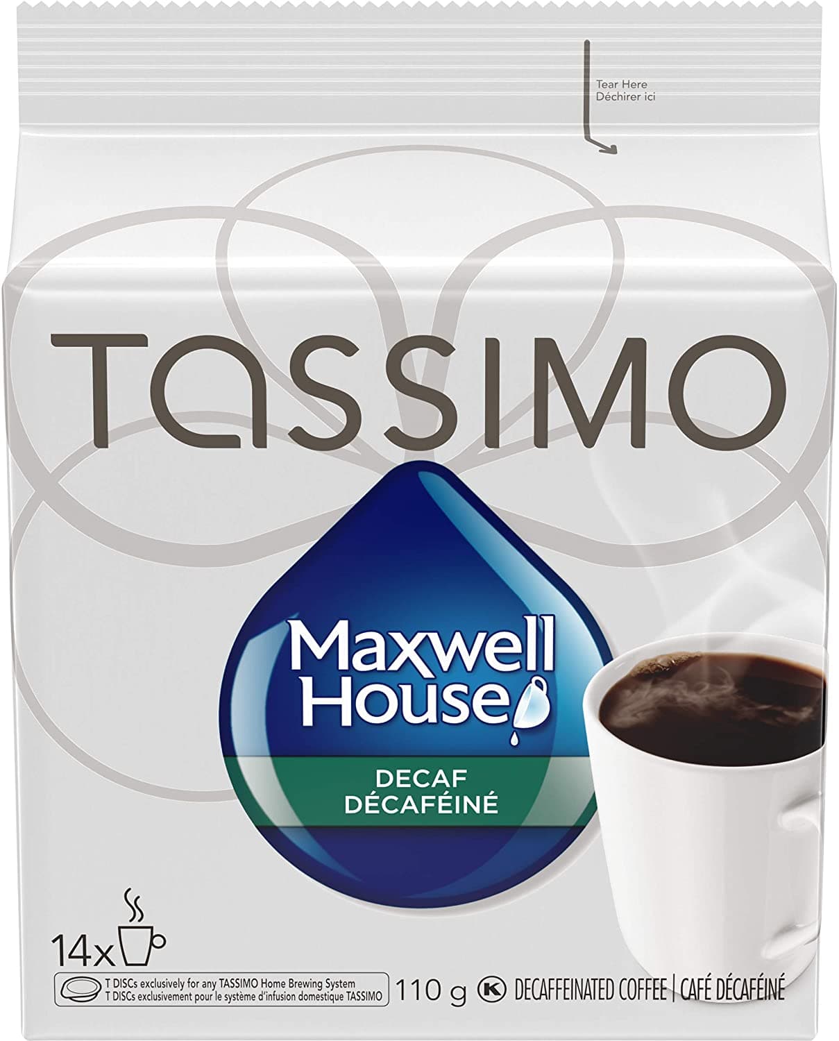 Maxwell House Cafe Collection Decaf, 14-count T-discs for Tassimo Brewers - Custom Roasts