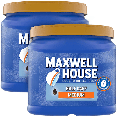 Maxwell House Half Caff Medium Roast Ground Coffee with 1/2 the Caffeine