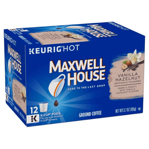 Maxwell House Vanilla Hazelnut K-Cup® Coffee Pods (72 ct Pack, 6 Boxes of 12 Pods)