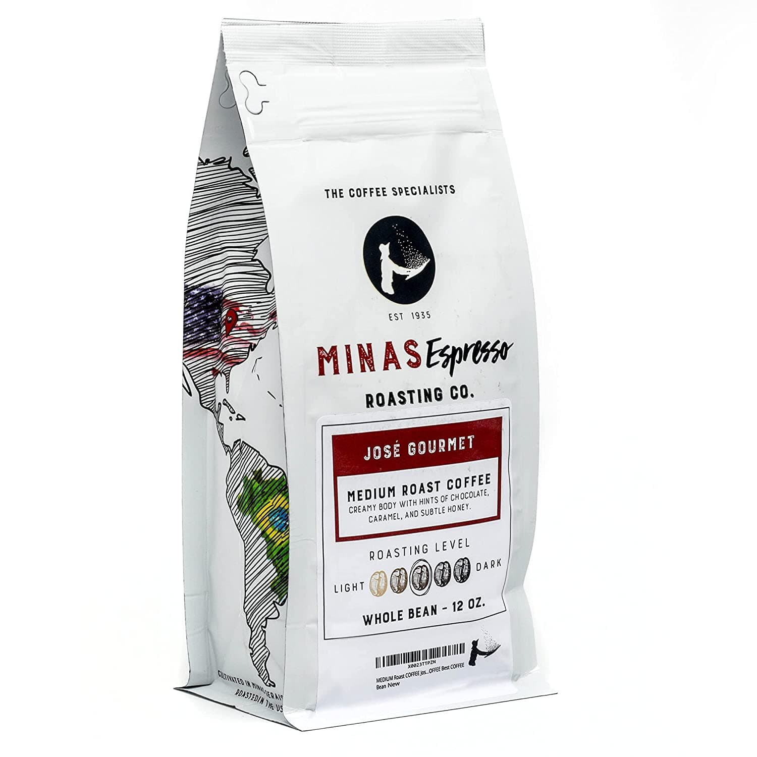 Minas Espresso – Jose Gourmet – Medium Roast Whole Coffee Beans Single Origin Imported Brazilian Coffee – Direct Trade - 12oz Bag 2