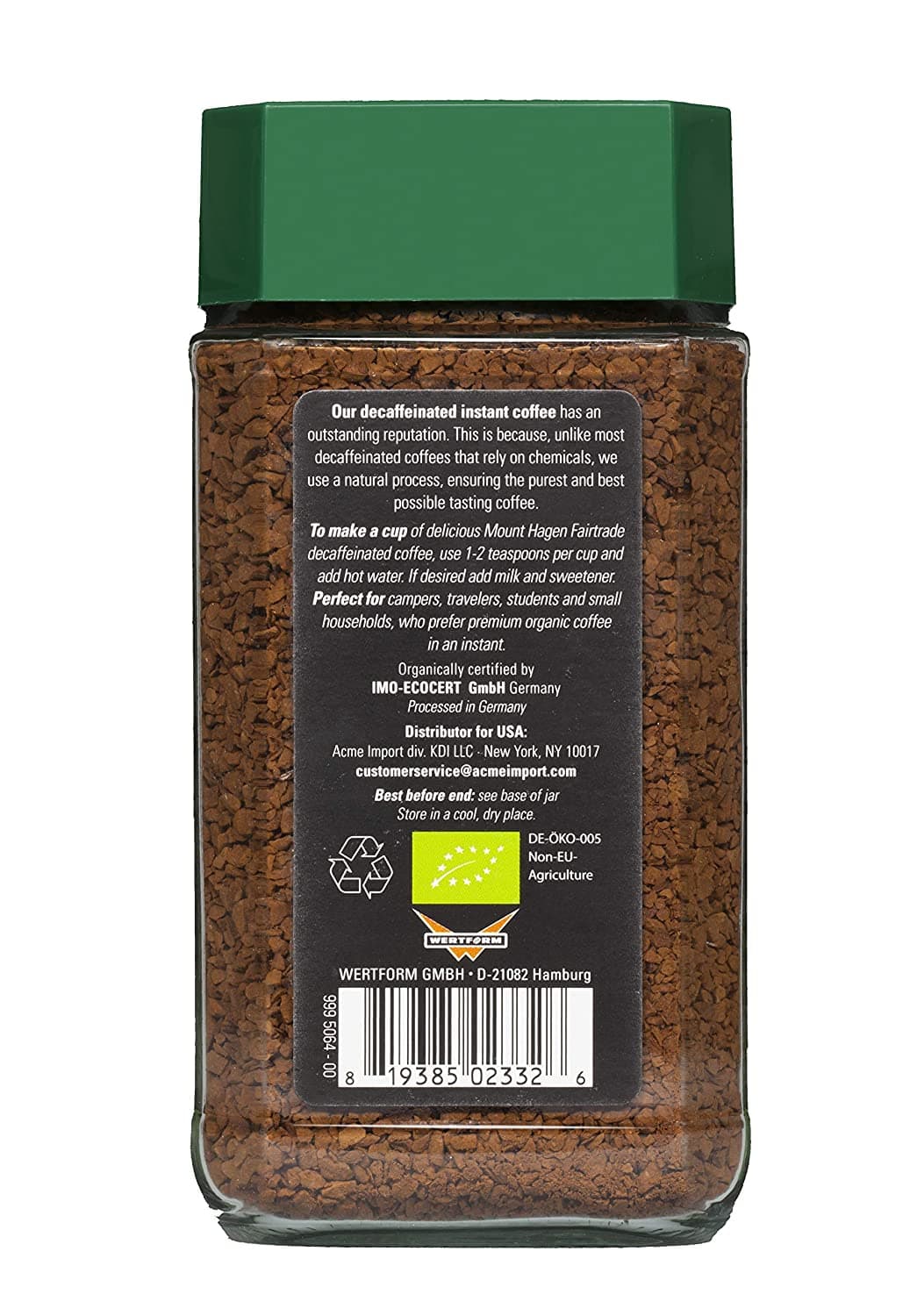 Mount Hagen: Organic Café Decaffeinated Freeze Dried Instant Coffee (3 X 3.53 Oz) (Pack of 3) 2