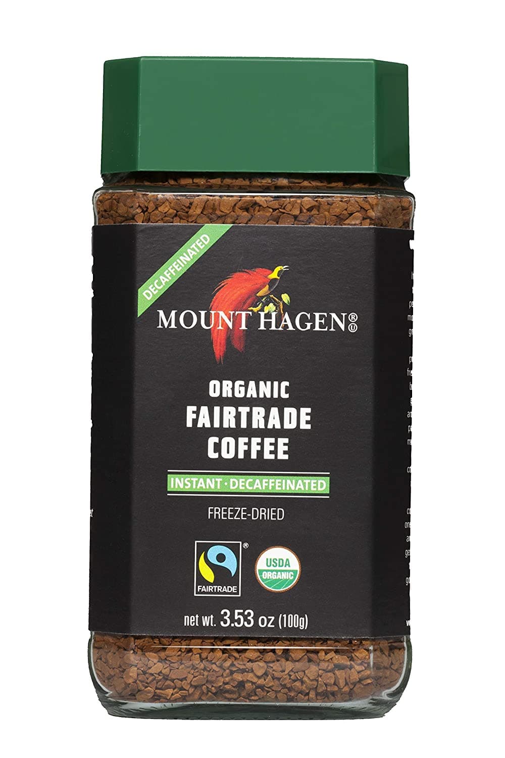 Mount Hagen: Organic Café Decaffeinated Freeze Dried Instant Coffee (3 X 3.53 Oz) (Pack of 3) 3